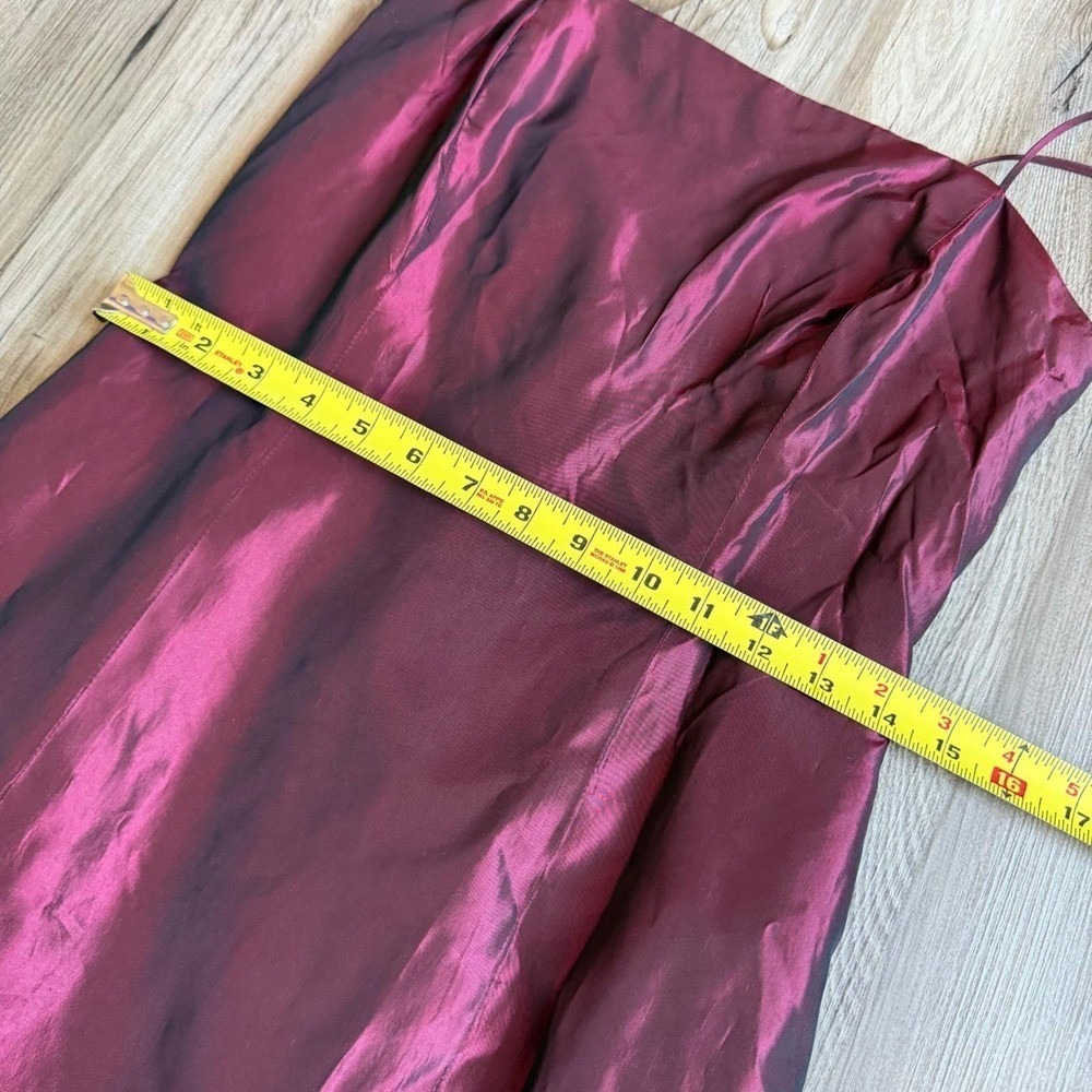 Vintage Vera Wang Burgundy Wine Iridescent Taffeta Maxi Dress Formal Gown 8 - Picture 9 of 10